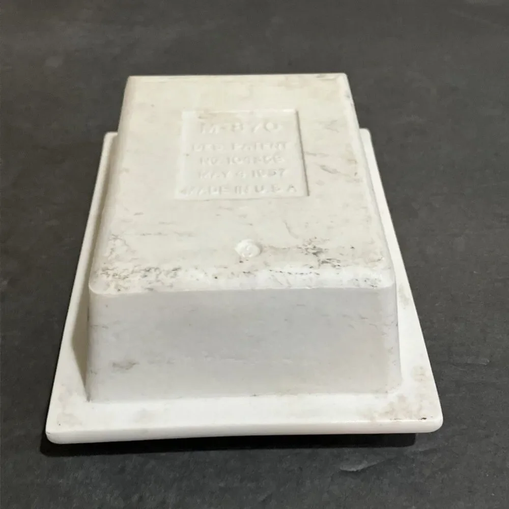 Vintage Antique White Porcelain Wall Mount Soap Dish 1937 Bathroom Fixture M-870